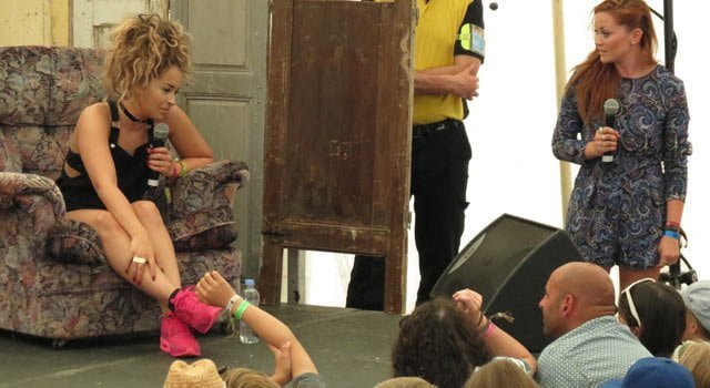 Ella Eyre in the Guardian Literary Institute tent at Camp Bestival 2015