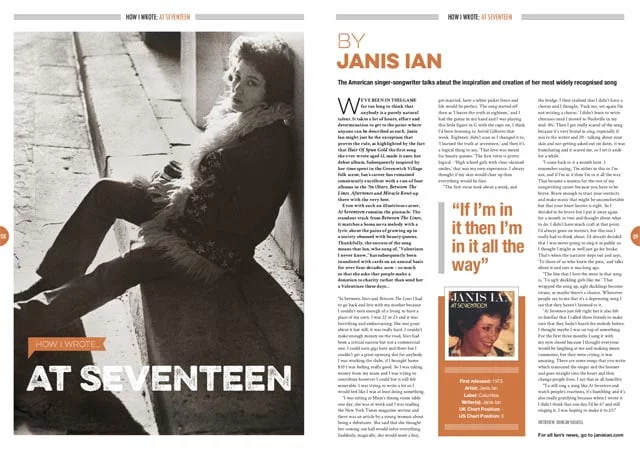 How I wrote 'At Seventeen' by Janis Ian