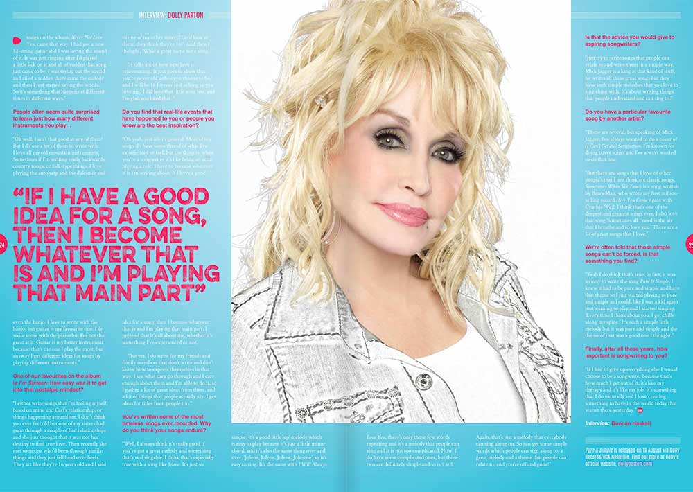 Dolly Parton in Songwriting Magazine