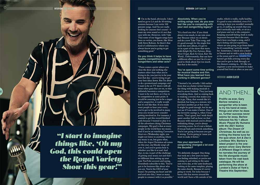 Gary Barlow in Songwriting Magazine