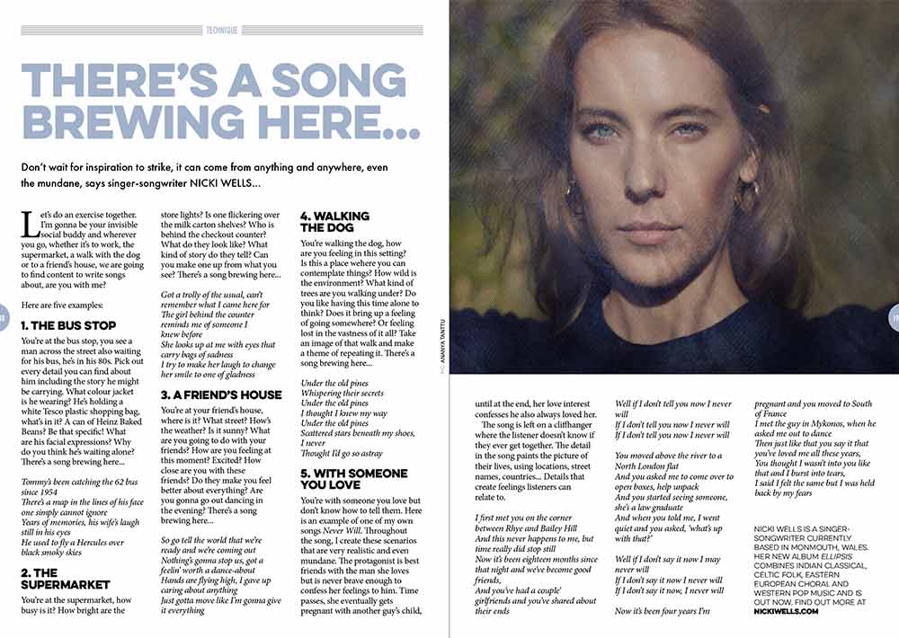 Nicki Wells in Songwriting Magazine