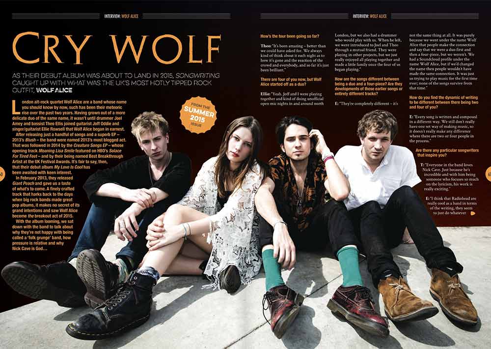 Wolf Alice in Songwriting Magazine